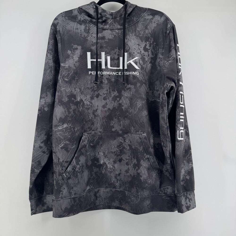 Huk Performance Fishing Hoodie Mens Size M Camo Fishingcore Gorpcore